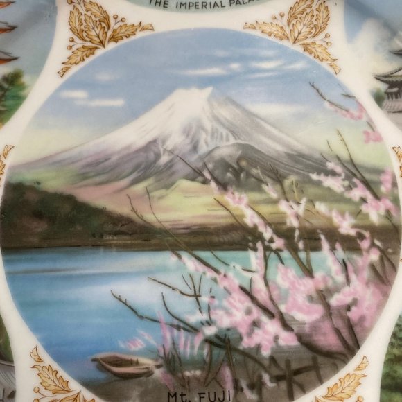 Vintage Noritake Hand Painted Souvenir Plate with Japanese Landmarks - Picture 4 of 10